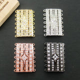 28x38mm CZ Micro Pave Rectangle Clasp Pendant DIY Jewelry
