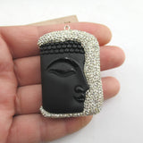 35x53mm Religious Natural Quartzs Carving Buddha Head Pendant