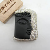 35x53mm Religious Natural Quartzs Carving Buddha Head Pendant