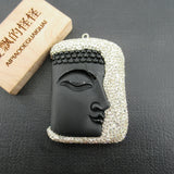 35x53mm Religious Natural Quartzs Carving Buddha Head Pendant