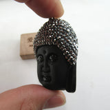 39x49mm Religious Quartz Carved Buddha Head Pendant