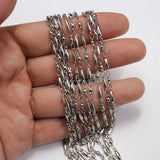 Plated Copper Paperclip Chain 5M 2x10mm Bezel Set DIY Necklace Bracelet