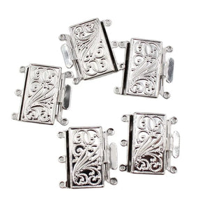 5 Rectangle Clasps for DIY Pearl Bracelets Necklaces Craft