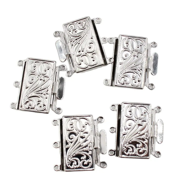 5 Rectangle Clasps for DIY Pearl Bracelets Necklaces Craft