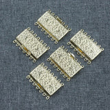 5 Pcs 7Strands Rectangle Copper Clasps Plated Jewelry Findings
