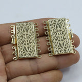 5 Pcs 7Strands Rectangle Copper Clasps Plated Jewelry Findings