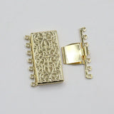 5 Pcs 7Strands Rectangle Copper Clasps Plated Jewelry Findings