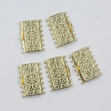 5 Pcs 7Strands Rectangle Copper Clasps Plated Jewelry Findings