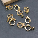 5 Pcs CZ Paved Bead cap Pendant For DIY Craft