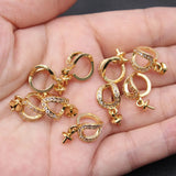 5 Pcs CZ Paved Bead cap Pendant For DIY Craft