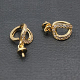 5 Pcs CZ Paved Bead cap Pendant For DIY Craft