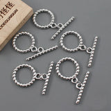 5 Pcs 20MM Circle Round Silver OT Clasps for DIY Jewelry Making
