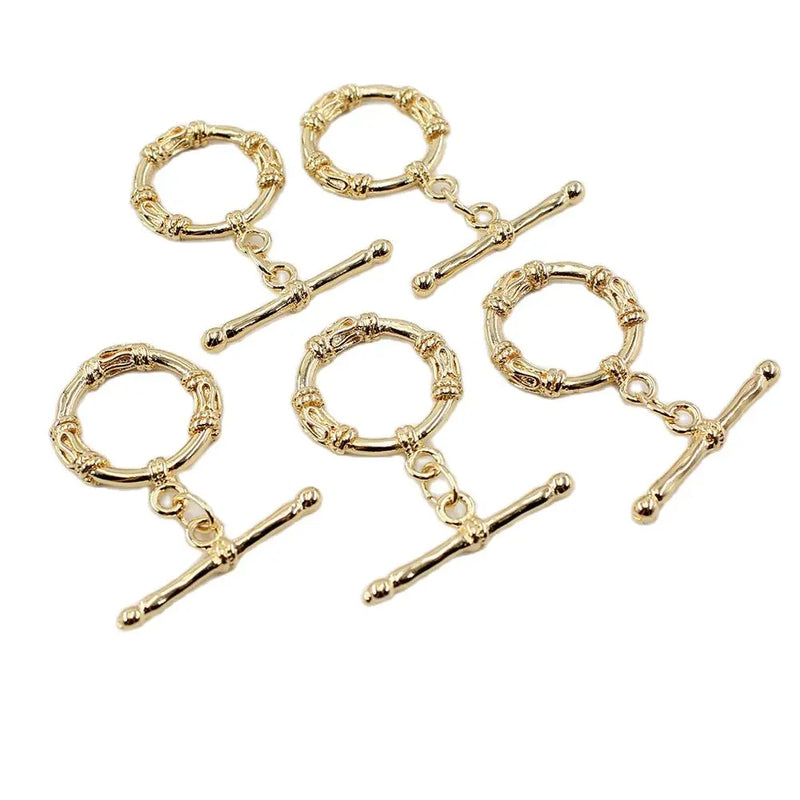 5 Pcs 22MM Bamboo OT Clasps for DIY Jewelry Making