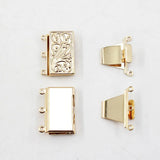 5 Pcs Rectangle Clasps Plated For Pearl Bracelets Necklaces Making