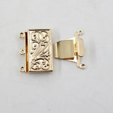 5 Pcs Rectangle Clasps Plated For Pearl Bracelets Necklaces Making