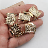 5 Pcs Rectangle Clasps Plated For Pearl Bracelets Necklaces Making