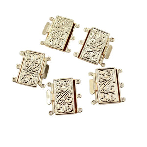 5 Pcs Rectangle Clasps Plated For Pearl Bracelets Necklaces Making