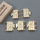 5 Pcs Rectangle Clasps Plated For Pearl Bracelets Necklaces Making