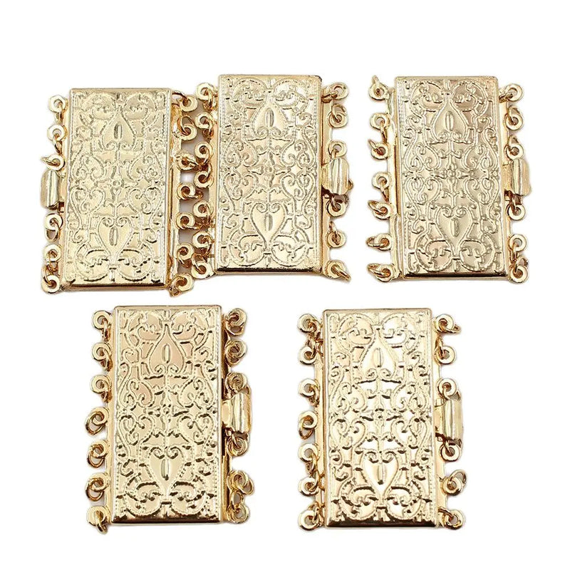 5 Pcs Rectangle Clasps for Pearl Bracelets Necklaces DIY Craft