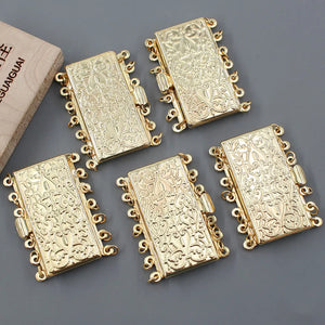 5 Pcs Rectangle Clasps for Pearl Bracelets Necklaces DIY Craft