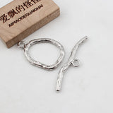 5 Pcs Silver Circle OT Clasps for Jewelry Making DIY