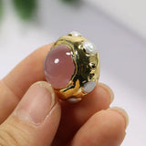 5 Pcs Pink Cat Eye Pearl Plated Beads Findings for Pendant Jewelry DIY