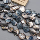 Natural Gray Square Sea Shell Mother of Pearl Beads 15.5''