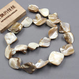 5 Strands Gray Square Sea Shell Mother of Pearl Beads 15.5''