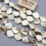 5 Strands Gray Square Sea Shell Mother of Pearl Beads 15.5''