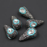 5Pcs 18x34mm Clear Crystal CZ Water Drop Beads for Jewelry DIY