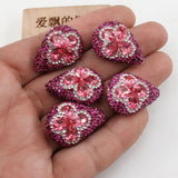 5Pcs Rose Crystal Glass CZ Paved Nuggets Necklace Earrings Pendant