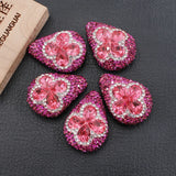 5Pcs Rose Crystal Glass CZ Paved Nuggets Necklace Earrings Pendant