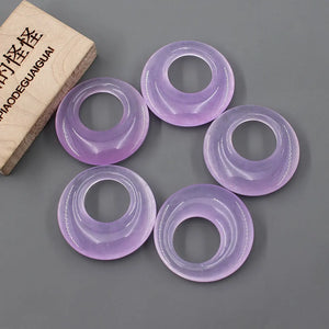 5Pcs 30mm Lavender Circle Jade Gems Stone Clasp for Necklace Pendant Jewelry DIY