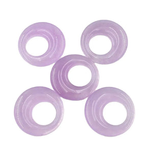 5Pcs 30mm Lavender Circle Jade Gems Stone Clasp for Necklace Pendant Jewelry DIY