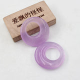 5Pcs 30mm Lavender Circle Jade Gems Stone Clasp for Necklace Pendant Jewelry DIY