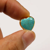 5Pcs Turquoise Hearts 24K Plated Beads for Jewelry Making DIY