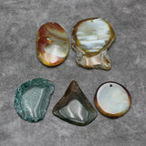 5Pcs Natural Agate Freedom Shape Nugget Pendant For Necklace DIY