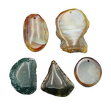 5Pcs Natural Agate Freedom Shape Nugget Pendant For Necklace DIY