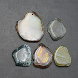 5Pcs Red Green Mix Agate Freedom Shape Nugget Pendant