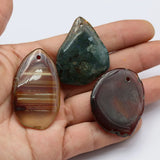 Natural Red Green Mix Agate Freedom Shape Nugget Pendant