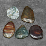 Natural Red Green Mix Agate Freedom Shape Nugget Pendant