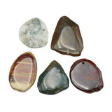 Natural Red Green Mix Agate Freedom Shape Nugget Pendant