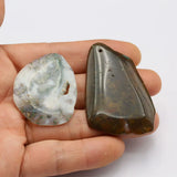 Natural Red Green Mix Agate Freedom Shape Nugget Pendant