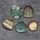 5Pcs Red Green Agate Freedom Shape Nugget Pendant For Pearl Necklace DIY