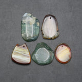 5Pcs Red Green Agate Freedom Shape Nugget Pendant For Pearl Necklace DIY
