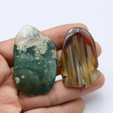 5Pcs Red Green Agate Freedom Shape Nugget Pendant For Pearl Necklace DIY