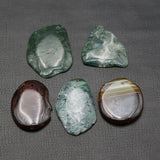 5Pcs Natural Red Green Mix Agate Freedom Shape Nugget Pendant