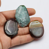 5Pcs Natural Red Green Mix Agate Freedom Shape Nugget Pendant
