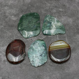 5Pcs Natural Red Green Mix Agate Freedom Shape Nugget Pendant