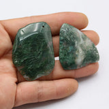 5Pcs Natural Red Green Mix Agate Freedom Shape Nugget Pendant